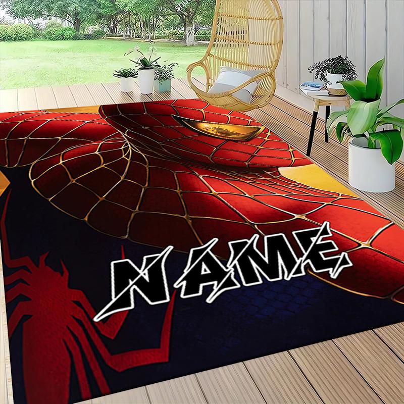 Custom Name Spider-Man Comic Artwork Carpet Rug Customizable Soft Washable Anti-Slip Home Living Room Sofa Mats Personalized Rug. 09097