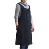 Cotton Linen Japanese Apron Halter Cross Back Bandage X Shape Aprons Two Pockets