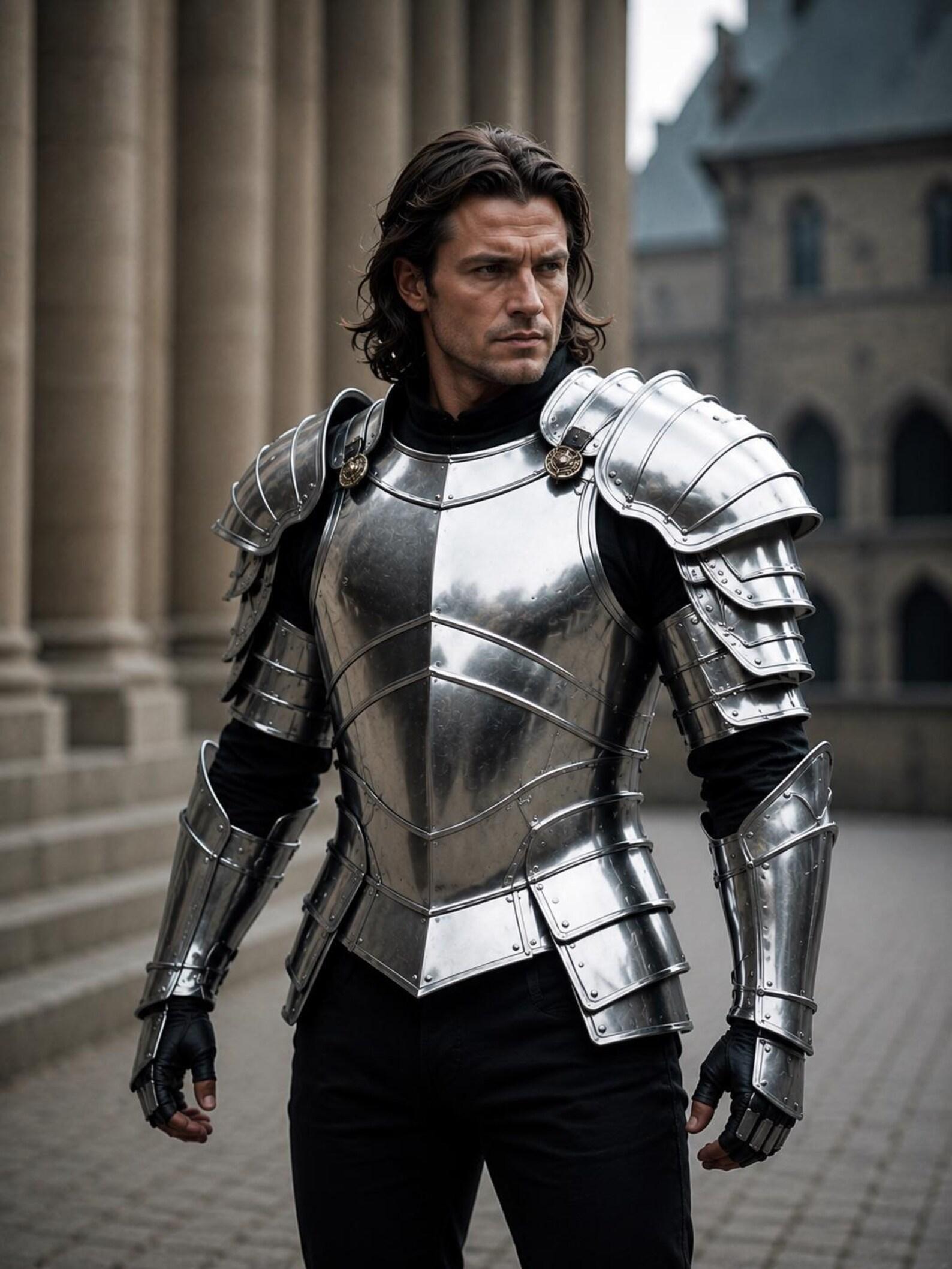 Medieval Knight Cosplay Costume Full Body Fantasy LARP Renaissance Outfit S , M , L , XL , XXL .