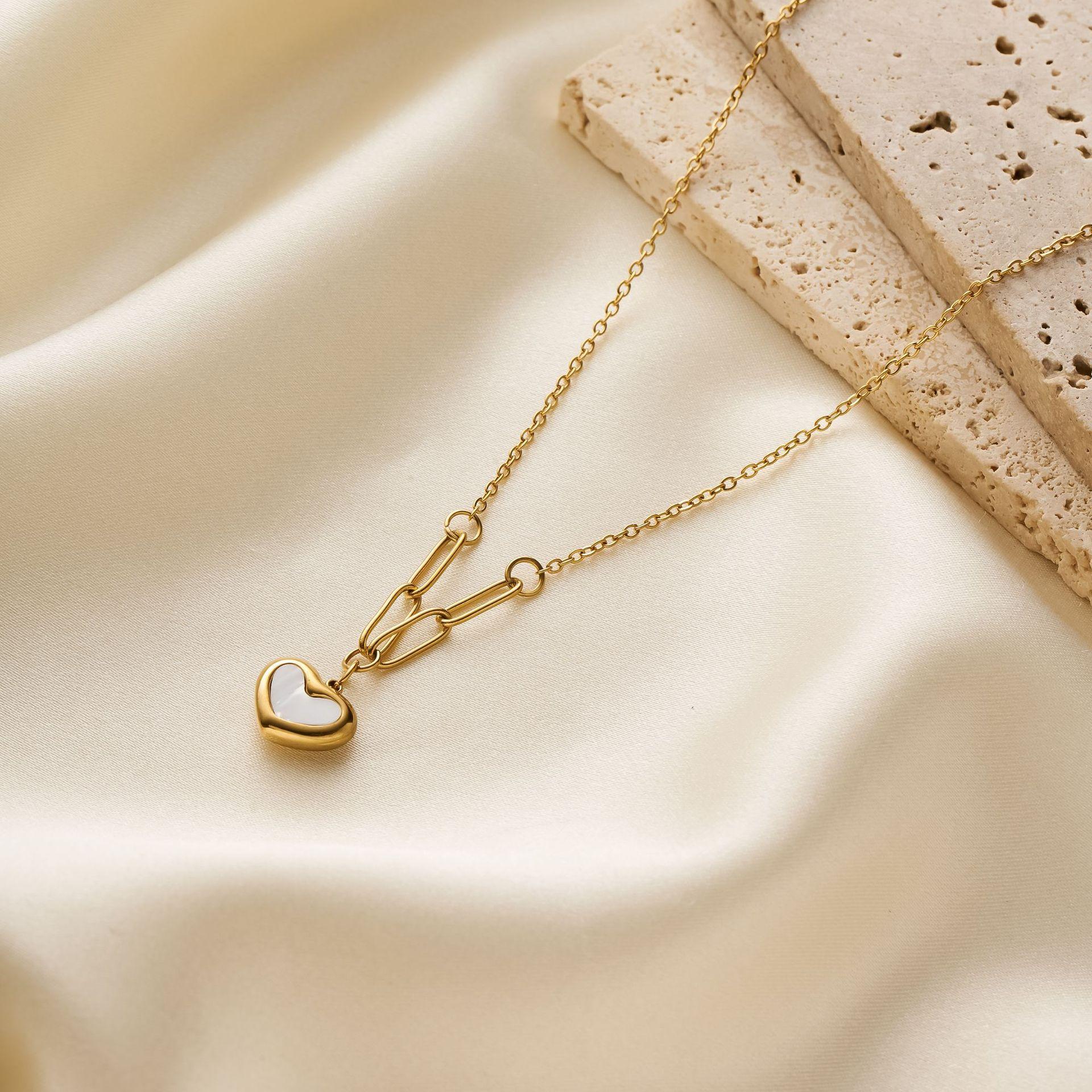 

Популярное классическое нишевое универсальное ожерелье-цепочка на ключицу из титановой стали с 18-каратной позолотой, не тускнеющее, с любовным бантом