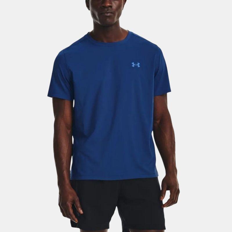 Under Armour Solid Color Crew Neck Sports Short Sleeve T-Shirt Men Tops Phantom-Blue 1376518-471