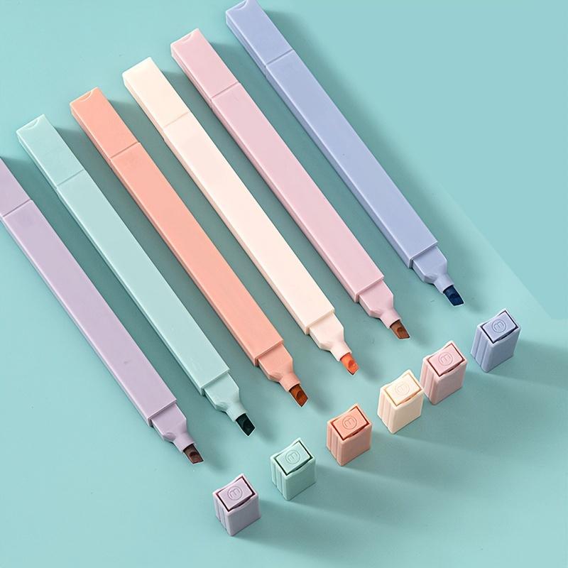 6 PCS Double Side Highlighter Pens Set Kawaii Colored Manga Markers Pastel Stationery Scrapbooking School Supplies