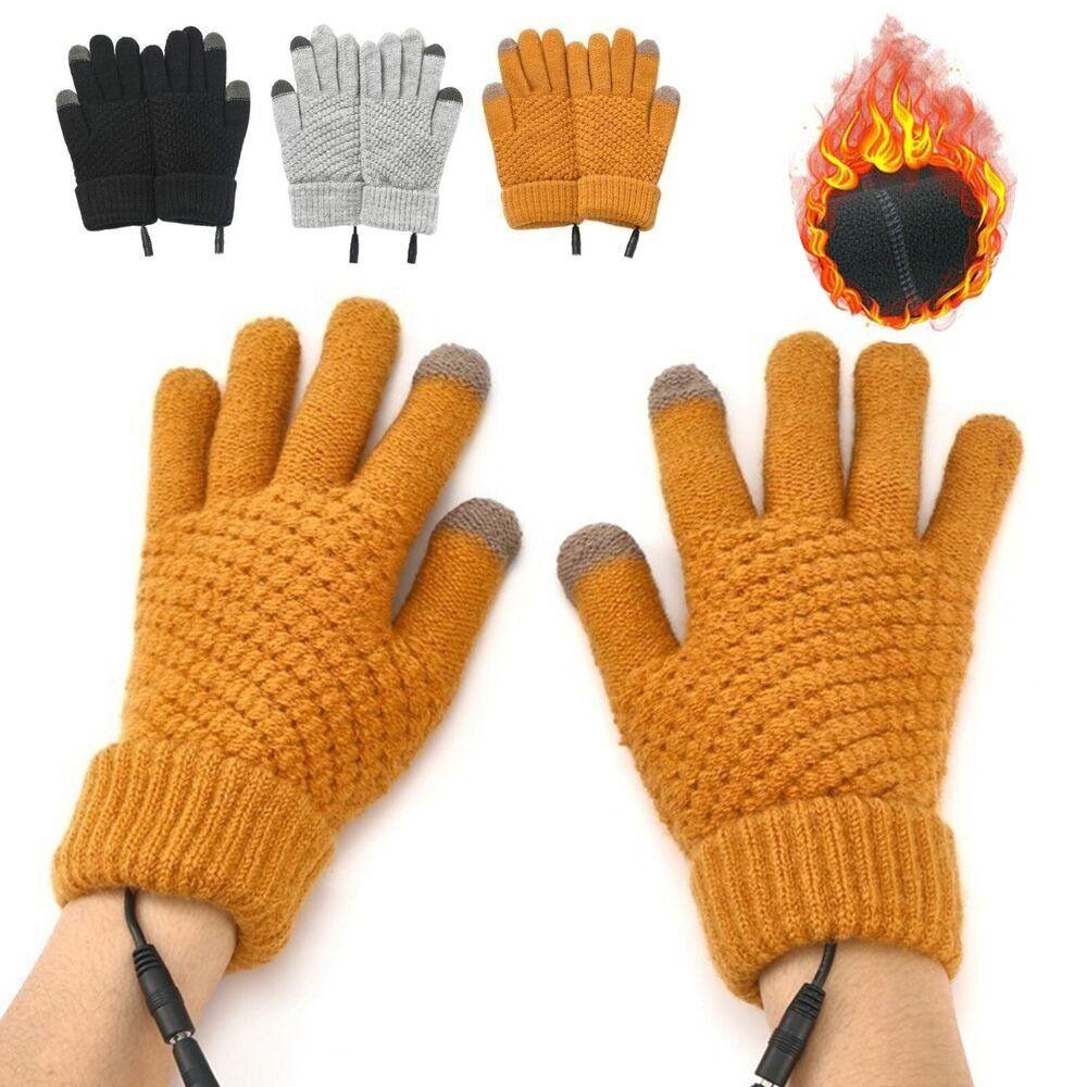 Fortykket berøringsskjerm Strikkede hansker Oppvarmede hansker Vinter Elektrisk vott Full Finger Warmer