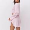 New TEMU Hot-Selling Women's Jacquard Pajama Set - Long Sleeve, High Waist Shorts, Round Neck