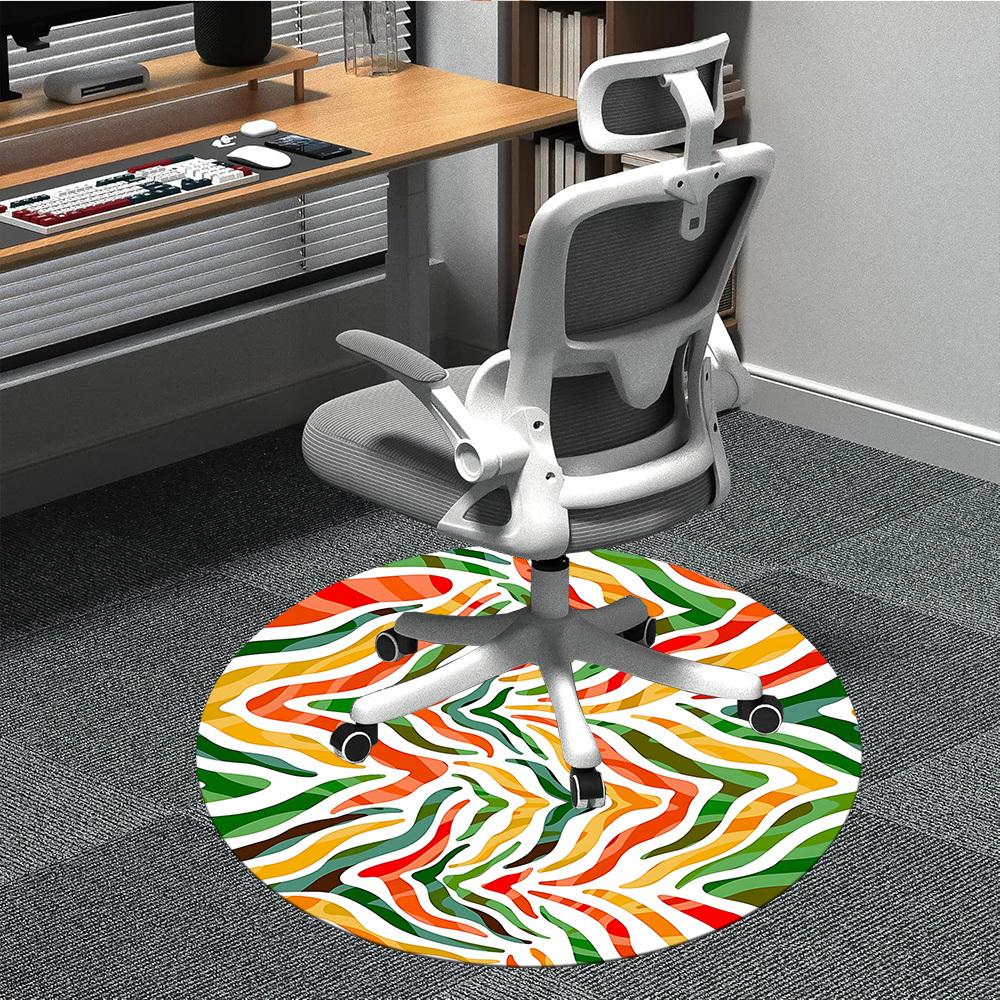 

1pc Abstract Pattern Office Round Rug, Non-slip, Soft and Durable Office Rug for Interior Decoration, Perfect for Office, Beautiful Decoration yy26031 80cm by 80cm