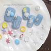 1Box/36pcs Shimmering Pearls White Resin Nail Charms Starfish And Shell Decorations For Party Wedding Nail Art Designs