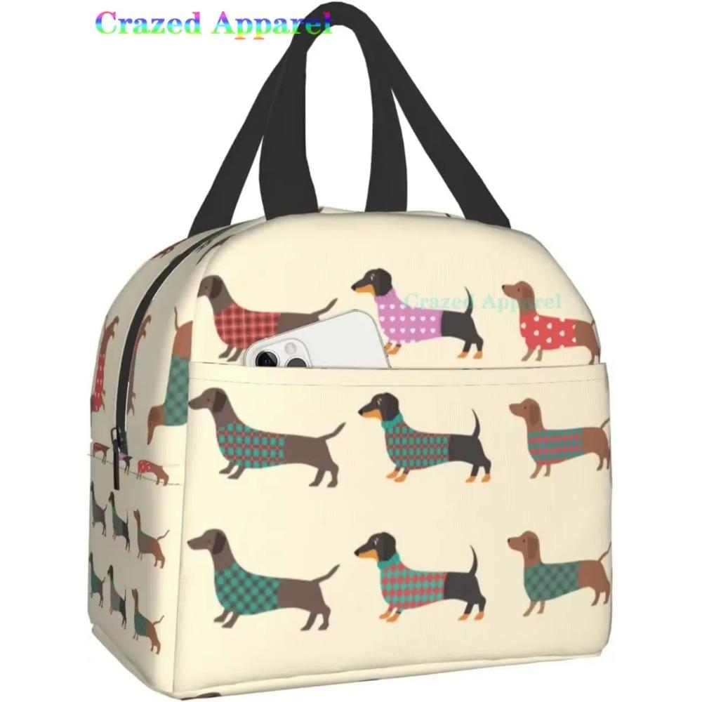 Ucsaxue Dogs I Love My Pet I Love Dachshund Lunch Bag Travel Box Work Bento Cooler Reusable Tote Picnic Boxes Insulated Bags