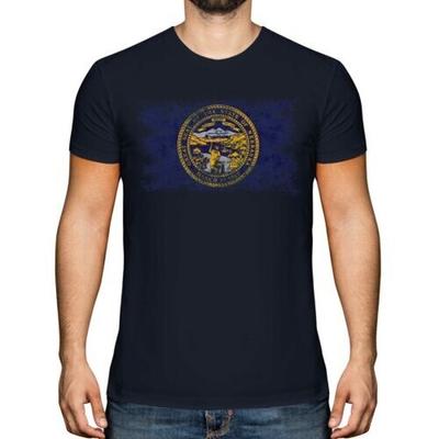 Nebraska State Flag Worn Effect T-Shirt Mens Womens Tees Top Top Shirt Jersey Gift