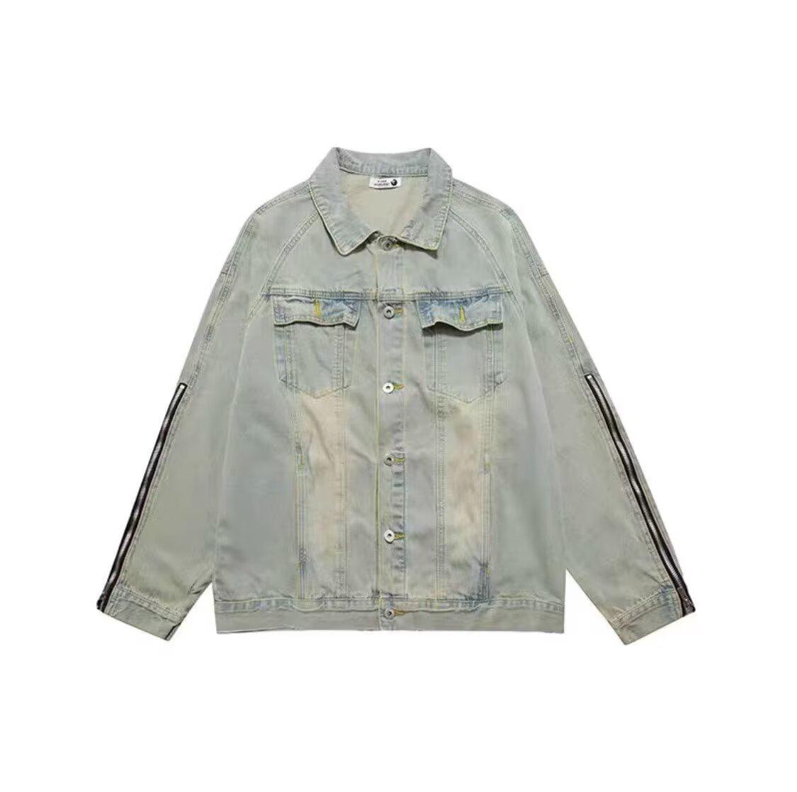 

Women s Vintage Distressed Ripped Denim Jacket, Unisex Loose Fit with New Zipper Design XL