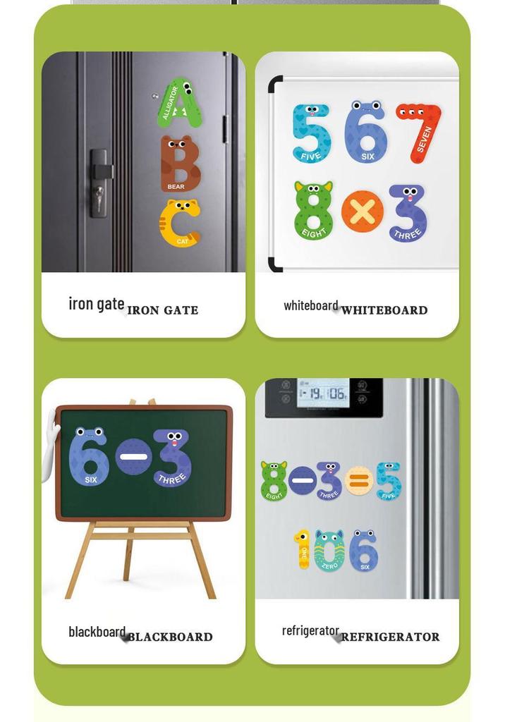 Magnetic Alphabet & Number Stickers for Kids - Educational Refrigerator Teaching Aids
