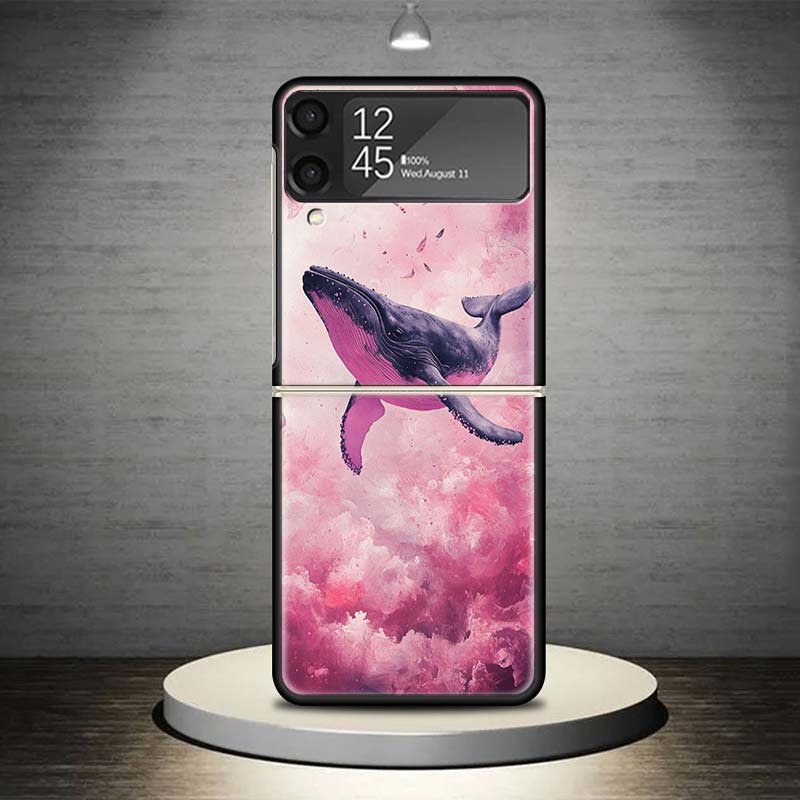 Humpback Whale Sea Giant Phone Case For Samsung Galaxy Z Flip 7 6 5 4 3 5G Shockproof Cover Z Flip7 Flip6 ZFlip5 Flip3 Flip4 Lux