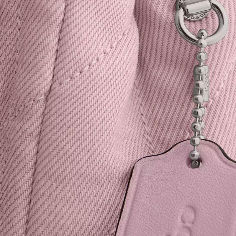 Coach Tabby 20 Logo Classic Quilted Denim Crossbody Shoulder Bag Small Women's Light Purple