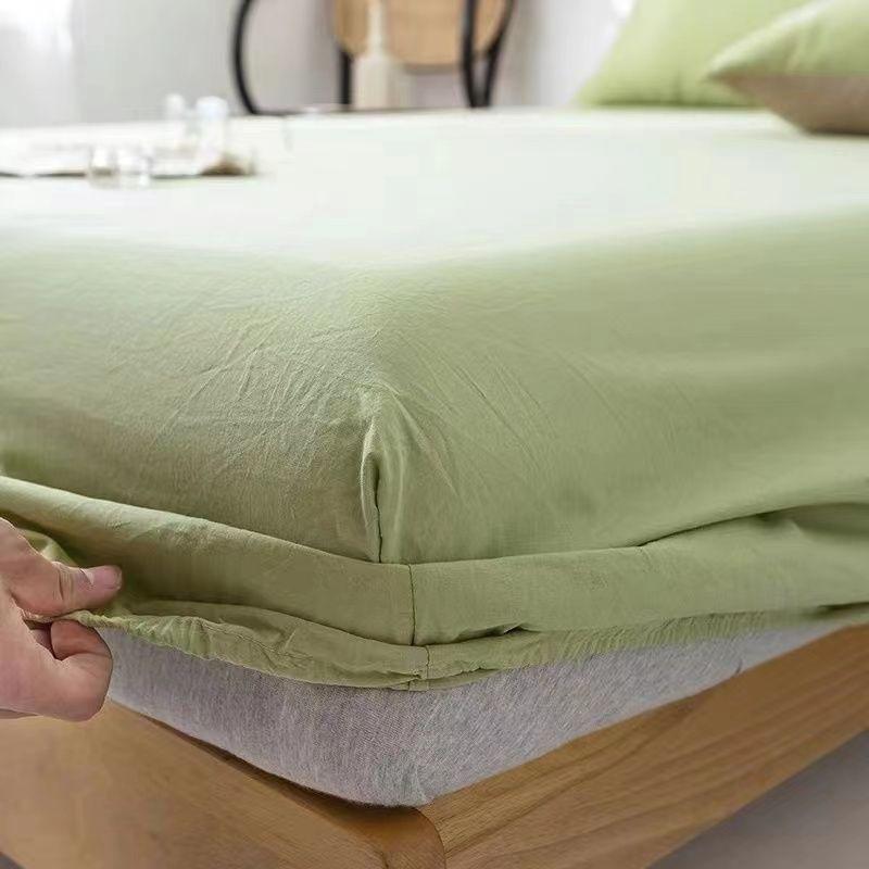 1PCS Sheet Pastoral Flower Fitted Sheet Non Slip Bedspread Washable Cotton With Elastic Band Mattress Cover (no Pillowcase)