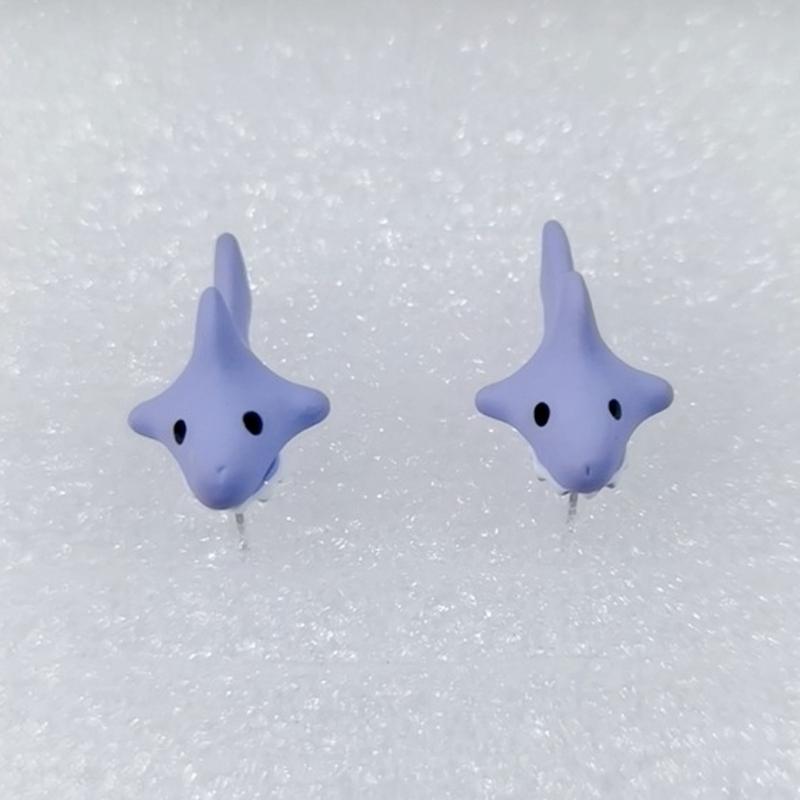Cute Alloy Ear Studs Suitable for Women and Girls 3D Shark/Dinosaur/Whale Animal Cartoon Biting Ear Stud Earrings