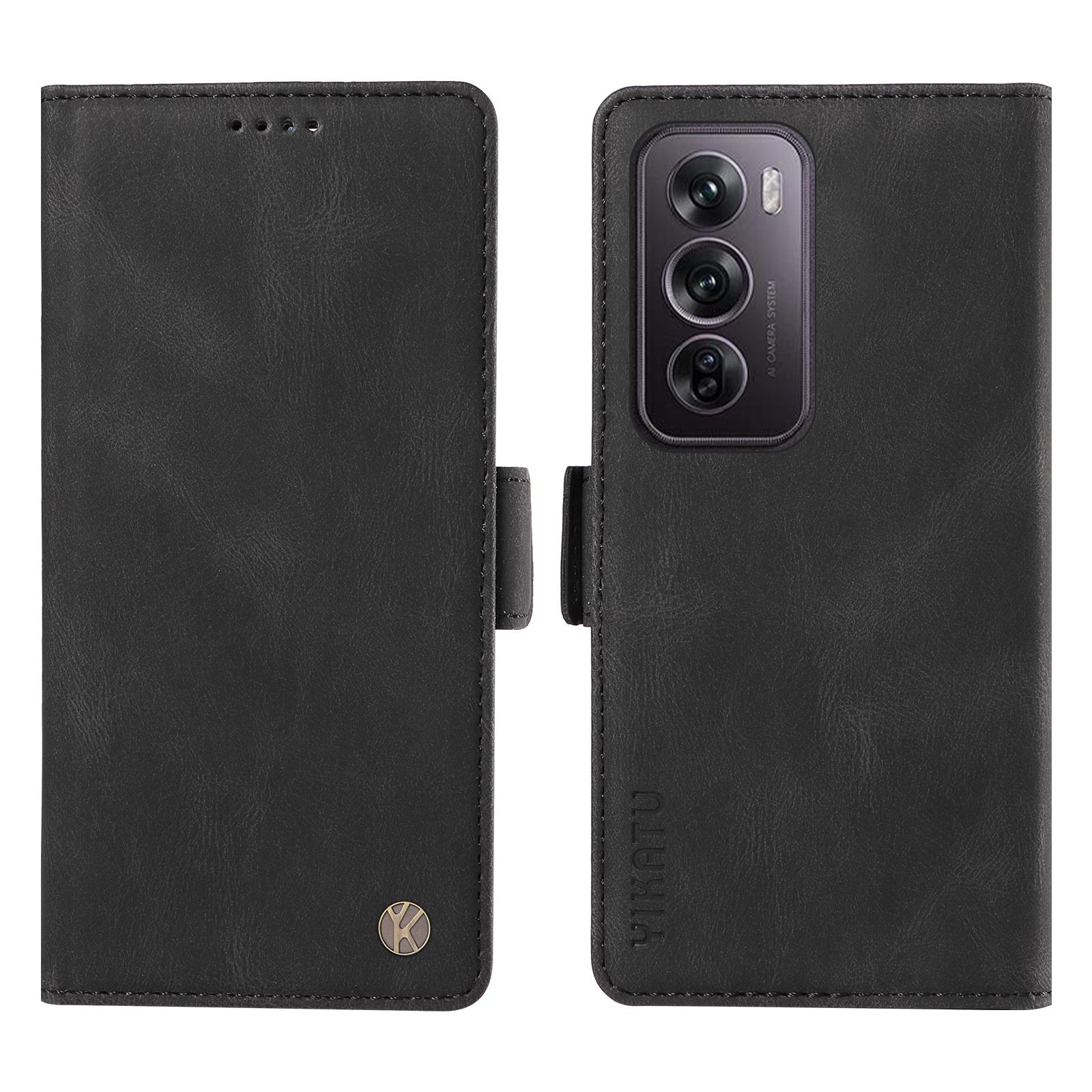 

For Oppo Reno12 Pro 5G (Global)/(China) Phone Case Skin-Touch Leather Cover Black