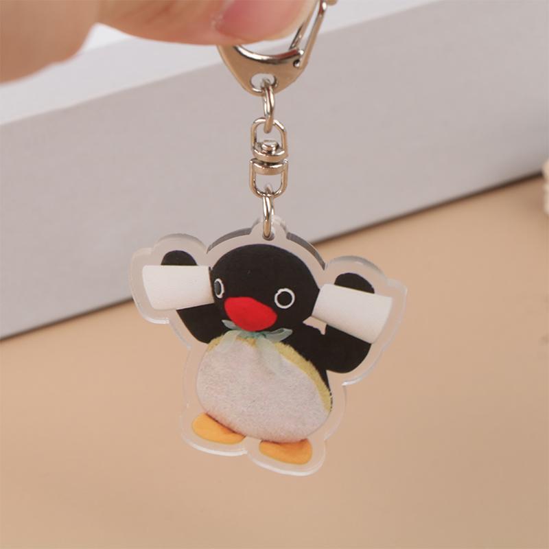 Pinguin Roztomilý Kreslený Akrylový Přívěsek na Klíče Kawaii Hračka Přívěsek na Batoh Školní Tašku Zábavný Kroužek na Klíče Dárek