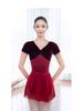 Ballet Dance Cotton & Velvet Short Sleeve Leotard for Gymnastics & Modern Dance