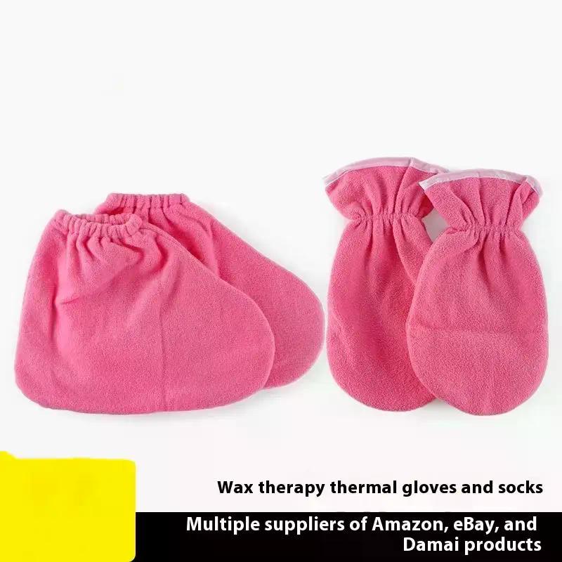 1 Pair Insulation Care Gloves Flannel Elastic Opening Nail Protection Hand Therapy Paraffin Wax Mitts Reusable Warmers For Women