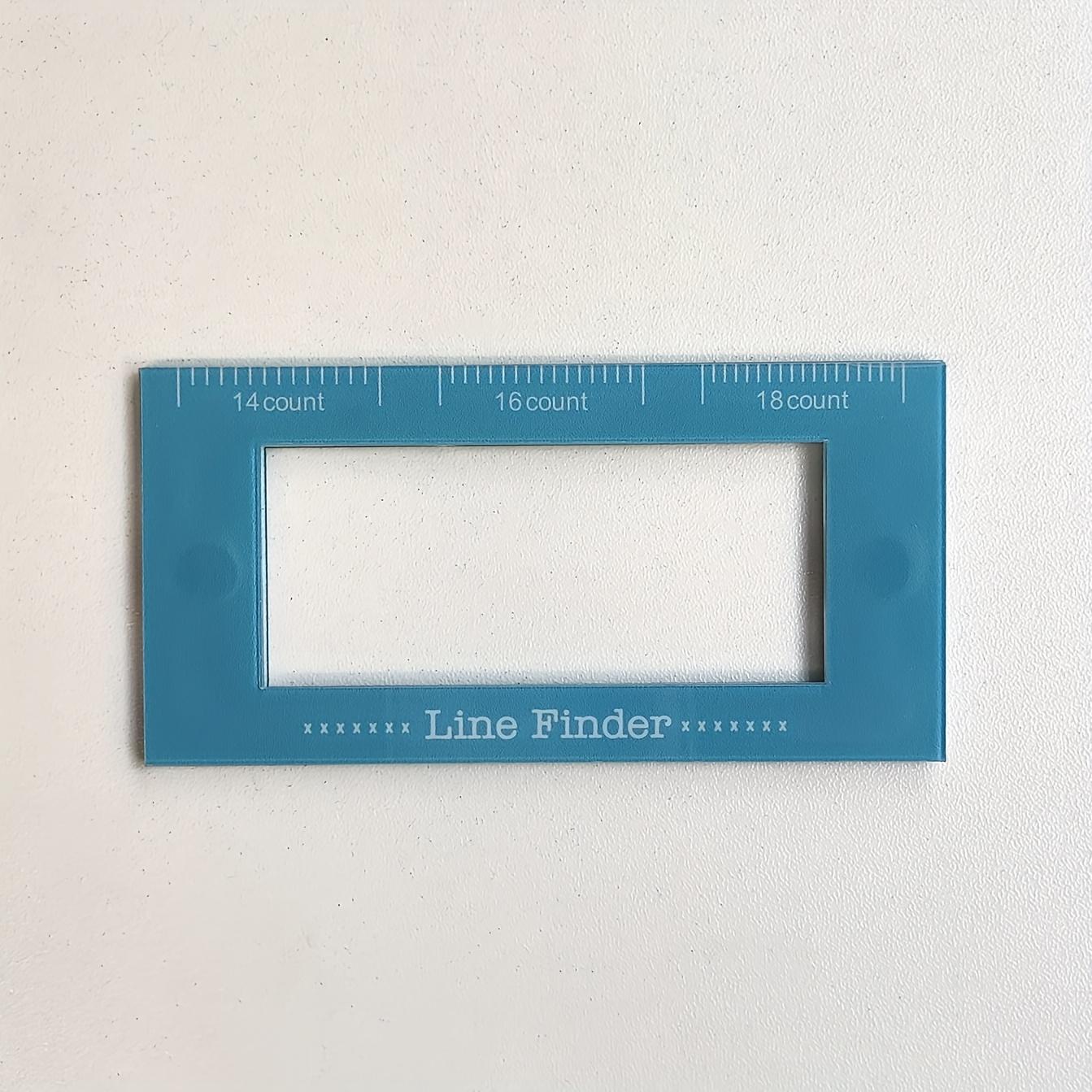 

Magnetic Cross Stitch Line Finder - Blue Knitting Pattern Holder with Scale, Magnetic Embroidery Ruler, Beginner Needlework Guide