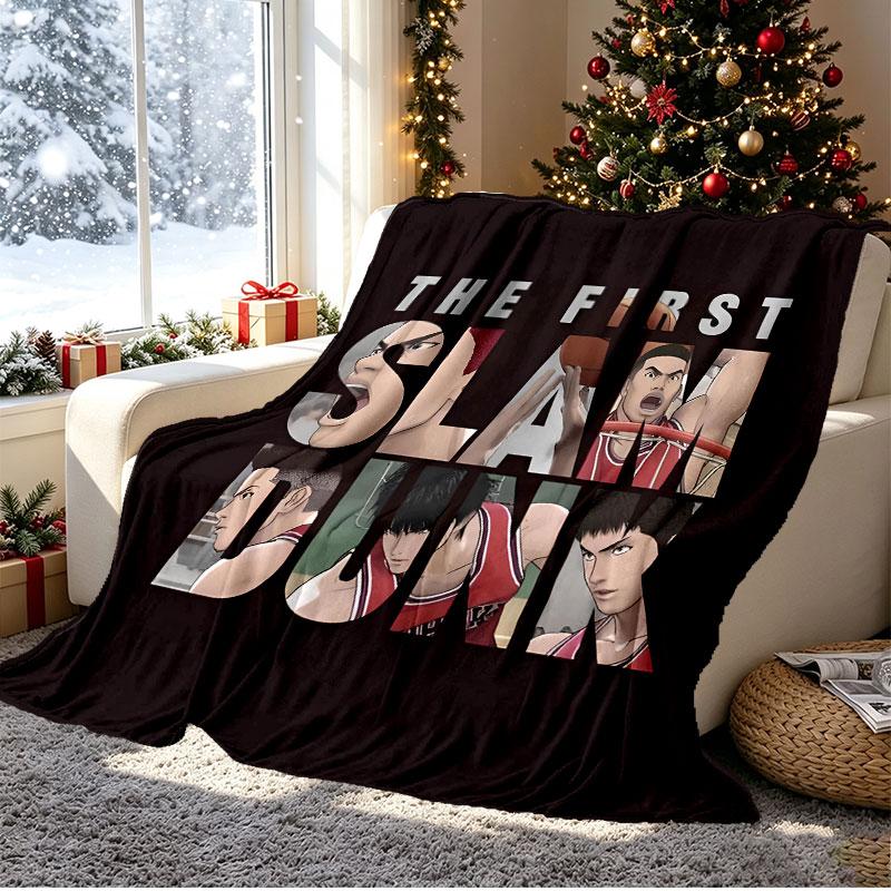 SLAM DUNK Pattern Blanket for Home Decoration, Bed, Sofa, Car Travel, Camping, Suitable for All Seasons, Birthday Christmas Gift