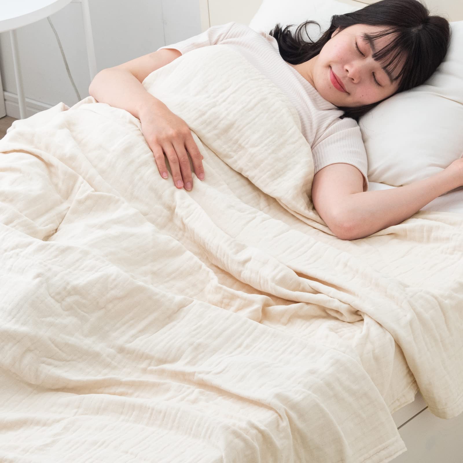 

Tansu no Gen Марлевое Широкое и 160 x Летнее Хлопковое Полотенце 18900001 Одеяло, Одинарное, Длинное, 210мм, 100% Хлопок, 5-слойная Марля, Одеяло, (78818)