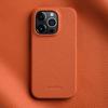 MELKCO Cover Protettivo Incompleto per iPhone 15 Pro Max, Custodia per Telefono in PC Rivestita in Vera Pelle di Mucca