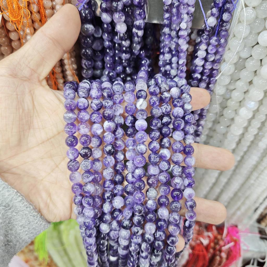 Purple Series Amethyst & Super Seven Crystal Beads: Round, Natural Stone, DIY Jewelry Accessories