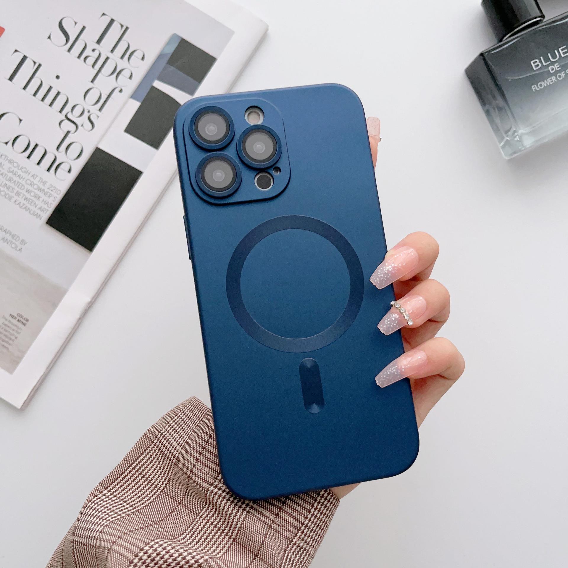 

For Magsafe Wireless Charge Phone Case For For Iphone 15 14 13 12 Pro Max 15 Plus Magnetic Matte Bumper Lens Protection Cover For iPhone 11 Pro