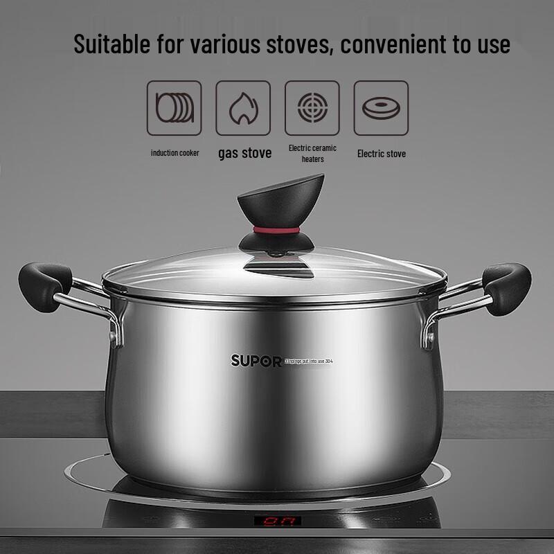 SUPOR Little Red Circle 304 Stainless Steel Soup Pot