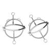 Adjustable Spiked Breast Clamp Metal Breast Bondage Gear with Leather Chain Flirting Sex Toys for Couple Slave Games Accessories