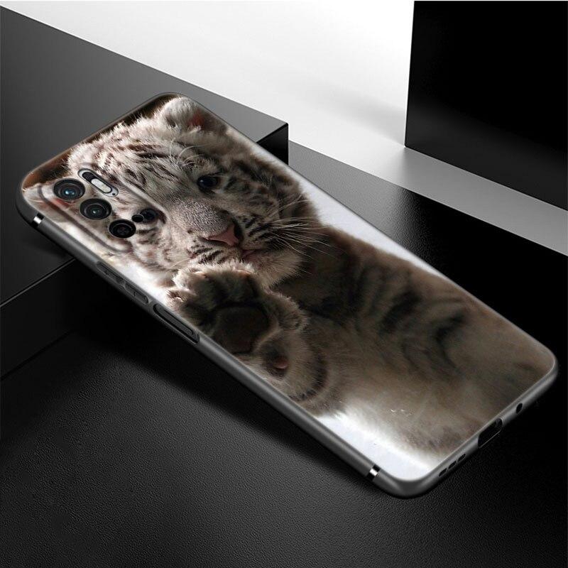 Cute Little Tiger Phone Case For Xiaomi Redmi Note 11 10 9 8 Pro 11T 5G 10T 10S 9S 9T 9i 9C 9A 8T Soft TPU Black Cover Funda