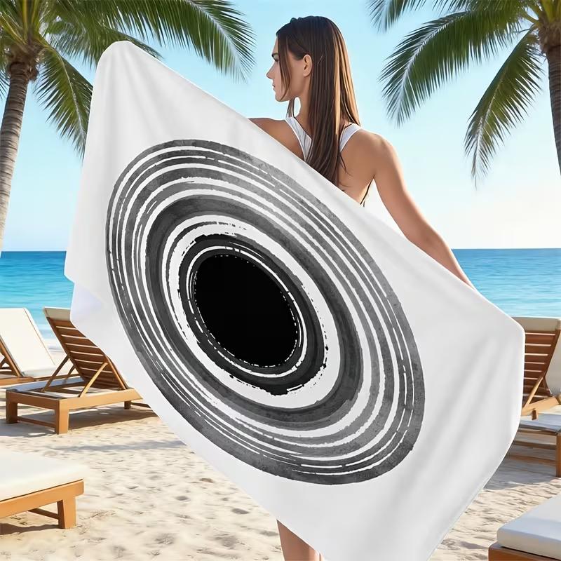 

Blue Tie Dye Swirl Radial Beach Towel Soft Quick Dry Absorbent Swim Towel Boho Large Lightweight Beach Blanket for Summer Travel W40*H60(CM)