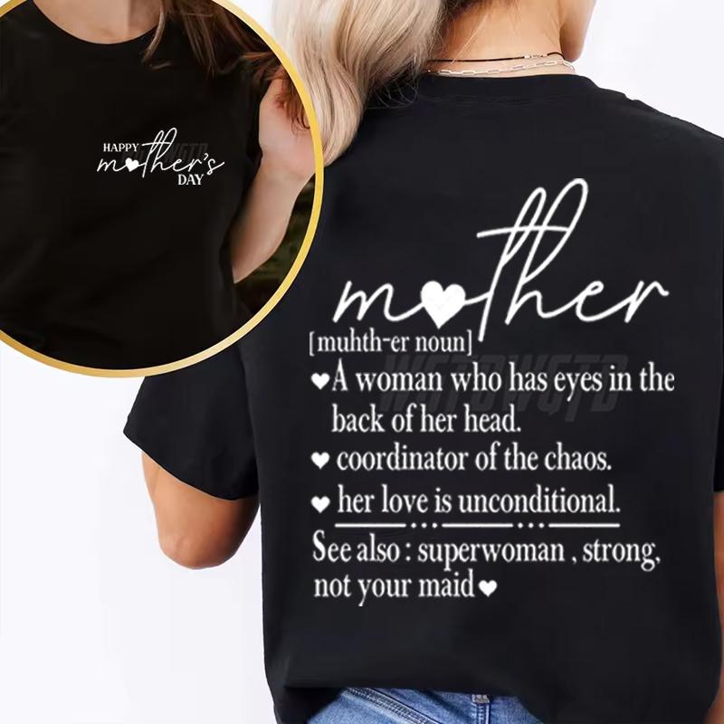 Happy Mothers Day Graphic T Shirts Unisex Trendy Mama Hearts Tshirt Design Mothers Day Gift Tee Mother Noun Letter Print Clothes