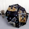 Black Yorkshire Terrier Pattern, Automatic Folding Umbrella, Portable and Foldable Design, 8 Ribs, a Christmas or Birthday Gift.
