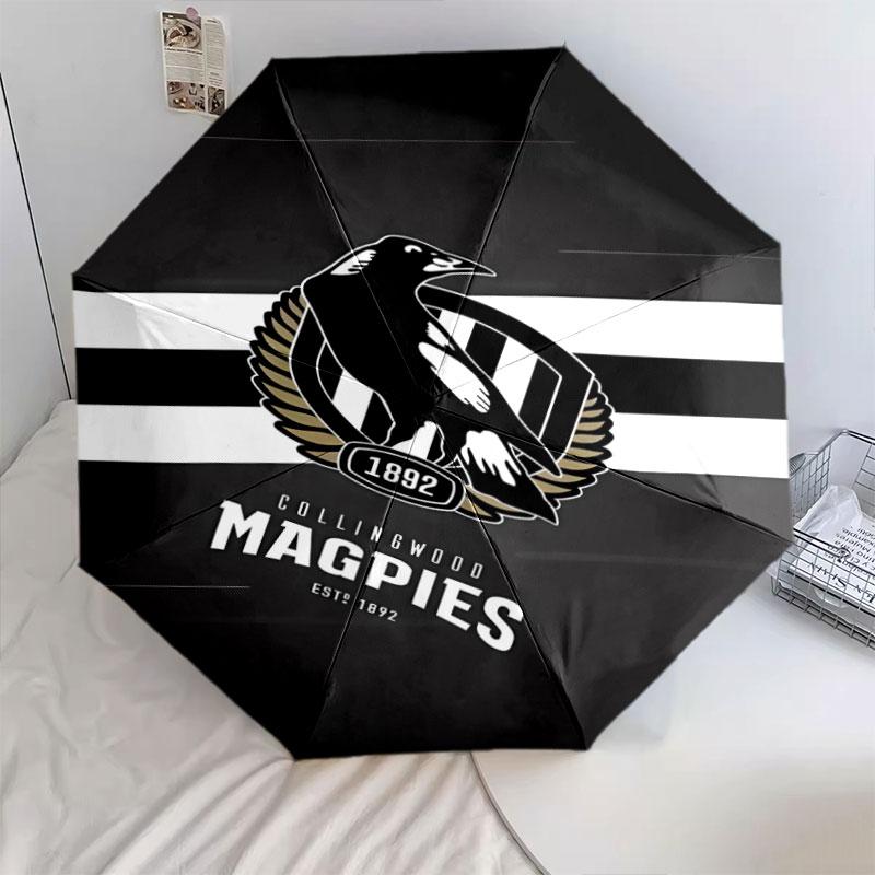 1 PC Automatic Folding Umbrella - Collingwood Football Club Pattern, Portable & Foldable Design with 8 Ribs, Christmas Birthday Gifts