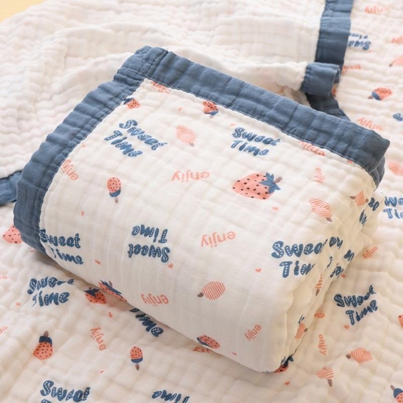 Large Size Infant Bath Blanket High Density Gauze Bath Towel 6-layer for Delicate Skin Quick Drying and Breathable