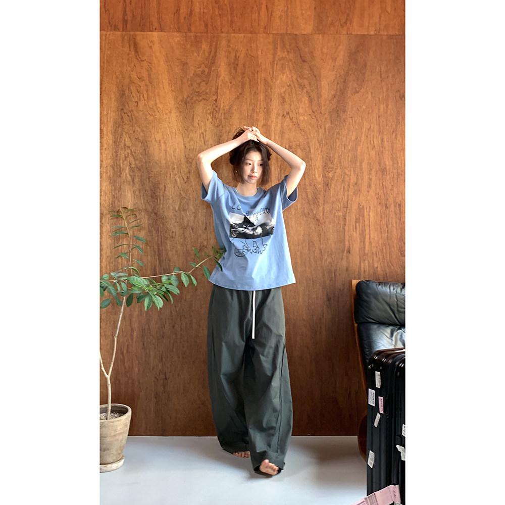 

Hello Eat Lyocell Summer Casual Wide-Leg Pants: Loose, Slimming, Relaxed Fit L