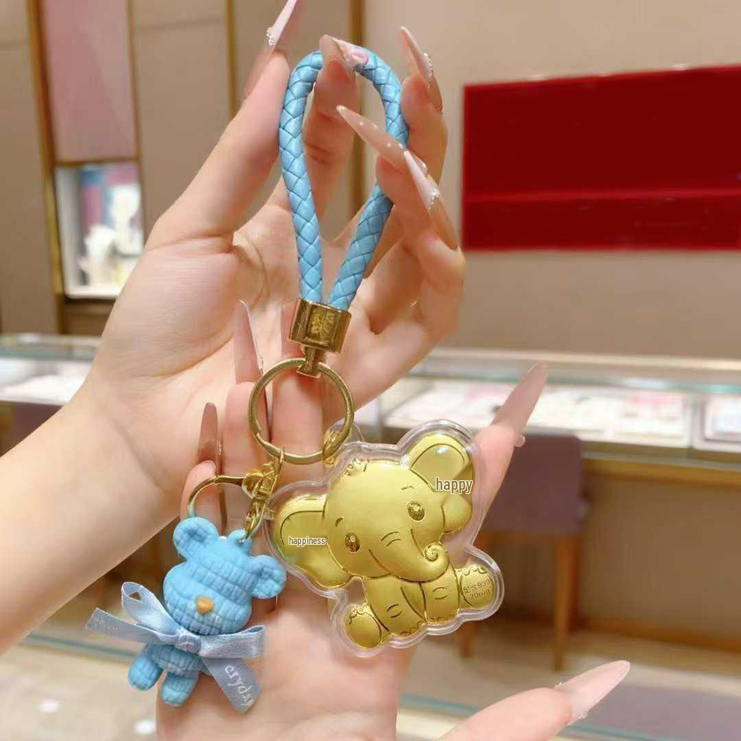 Princess Xile 999 Pure Gold Keychain: Fashionable Bag & Phone Pendant