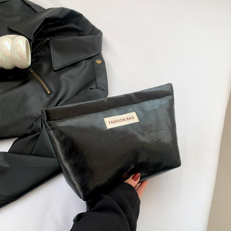 Модная минималистичная ручная холщовая сумка для хранения для женщин с просторным дизайном чёрный