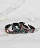 Maia Pearl Flower Jacquard Hairband A-Knot Type Green