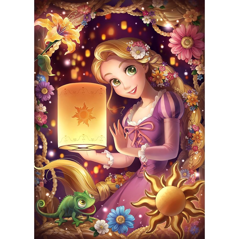 Tenyo Disney Tangled Rapunzel Glow-in-the-Dark 500-Piece Jigsaw Puzzle with Glue and Card (35x49cm)