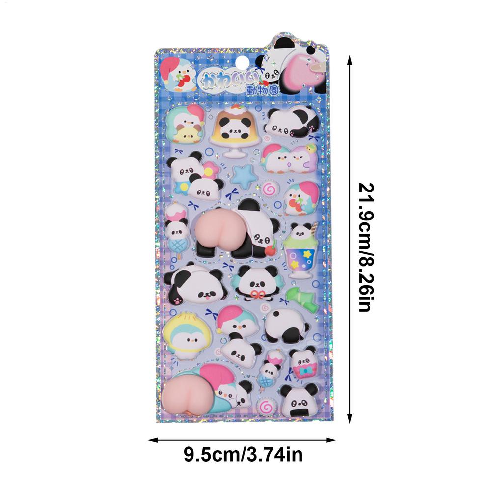 3D Stickers Cute Panda Butt Stickers Decorations Animal Decals For Phone Case Scrapbooking Notebook Laptop Craft Kids Boys Girls