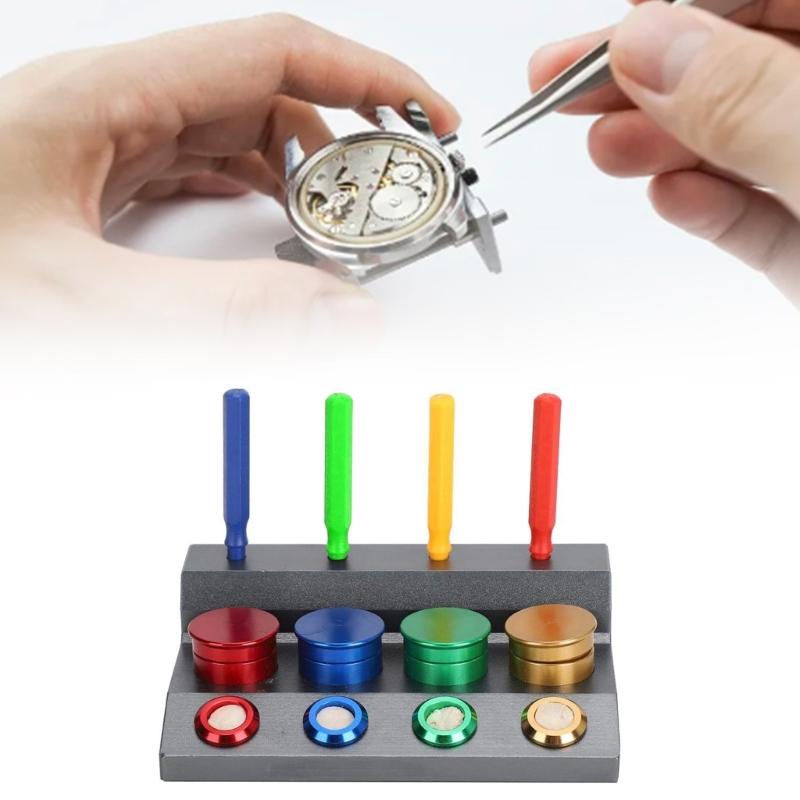 Professionelle Uhrenöl-Schalen-Sets 4 Schalen Keramik-Uhrenöler-Schale mit Präzisions-Ölgeber für Uhrenreparatur und Wartung