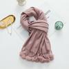 Cashmere Wool Scarf Women's Autumn and Winter High End Solid Color Ball Scarf Versatile Shawl Wool Ball Imitation Cashmere Scarf