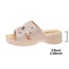Fashion Shiny Crystal Wedges Sandals for Women Butterfly Decor Chunky Platform Casual Slippers 2025 Summer Thick Sole Non Slip Slides