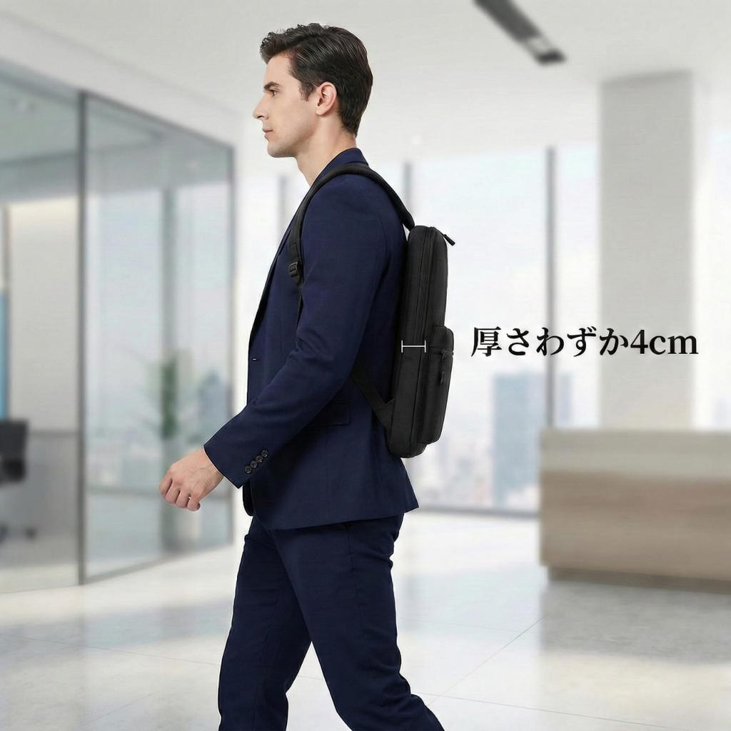 Schlank 4cm Oxford Einfach zu bedienen für Laptops und Tablets Fuji-cellar Rucksack, Dick, Stoff, Leicht, Wasserdicht, (Schwarz)