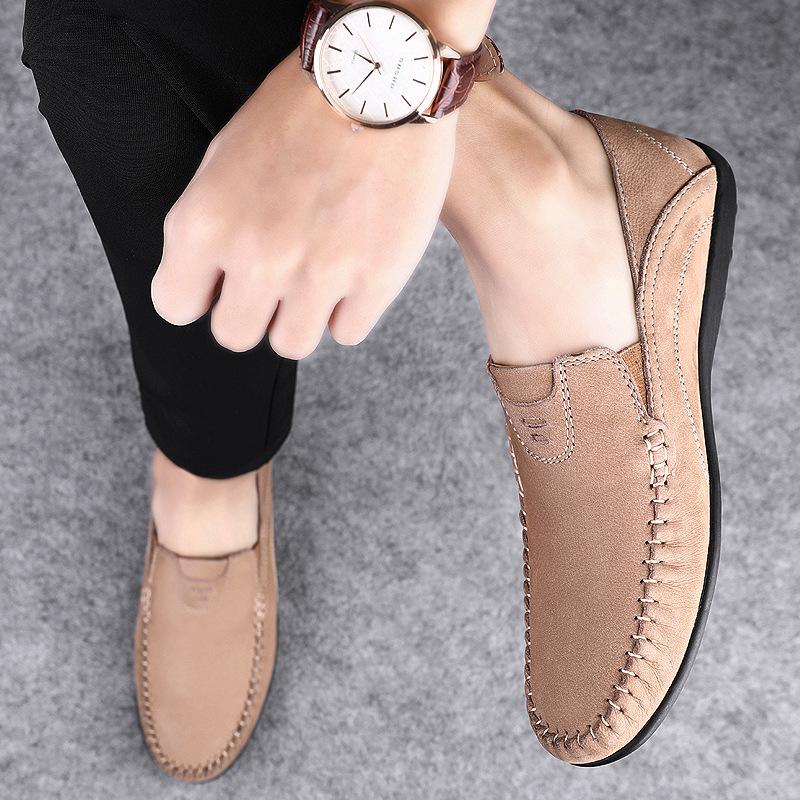 Casual Doudou Shoes Men's Shoes Leather Shoes Breathable Trend One Pedal Lazy Soft-soled Doudou Shoes