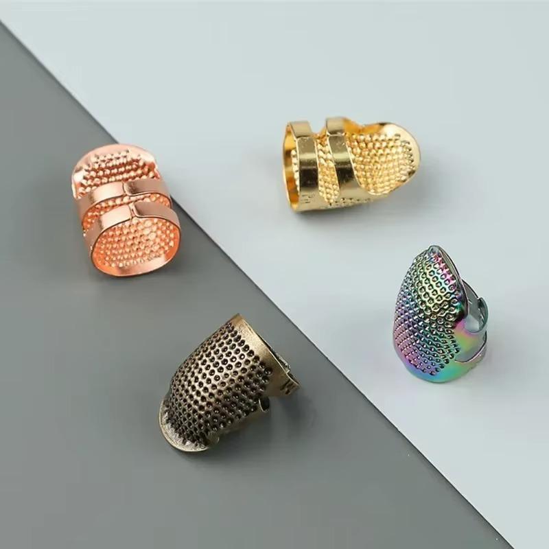 10 Stück Verstellbarer Fingerhut zum Nähen Retro Nähfingerhut Schutzhülle Fingerhutring Handgemachtes DIY Bastelstickerei Nähen