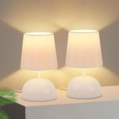 Nettlife LED Table Lamp — White, with Remote Control, Modern Style, Adjustable Brightness, Pack of Two