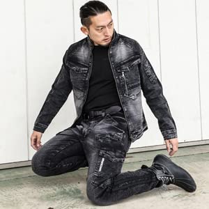 Musashino Uniform TAKAYA Cargo Pants, Highly Stretchable Work Denim, Gran Cisco All-Season Line Denim, GC-A812-Eco (Size 4L, IS-Ice Special)